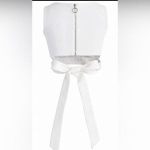 Chicwish NWT size small “A Fan of Bowknot” white Croptop